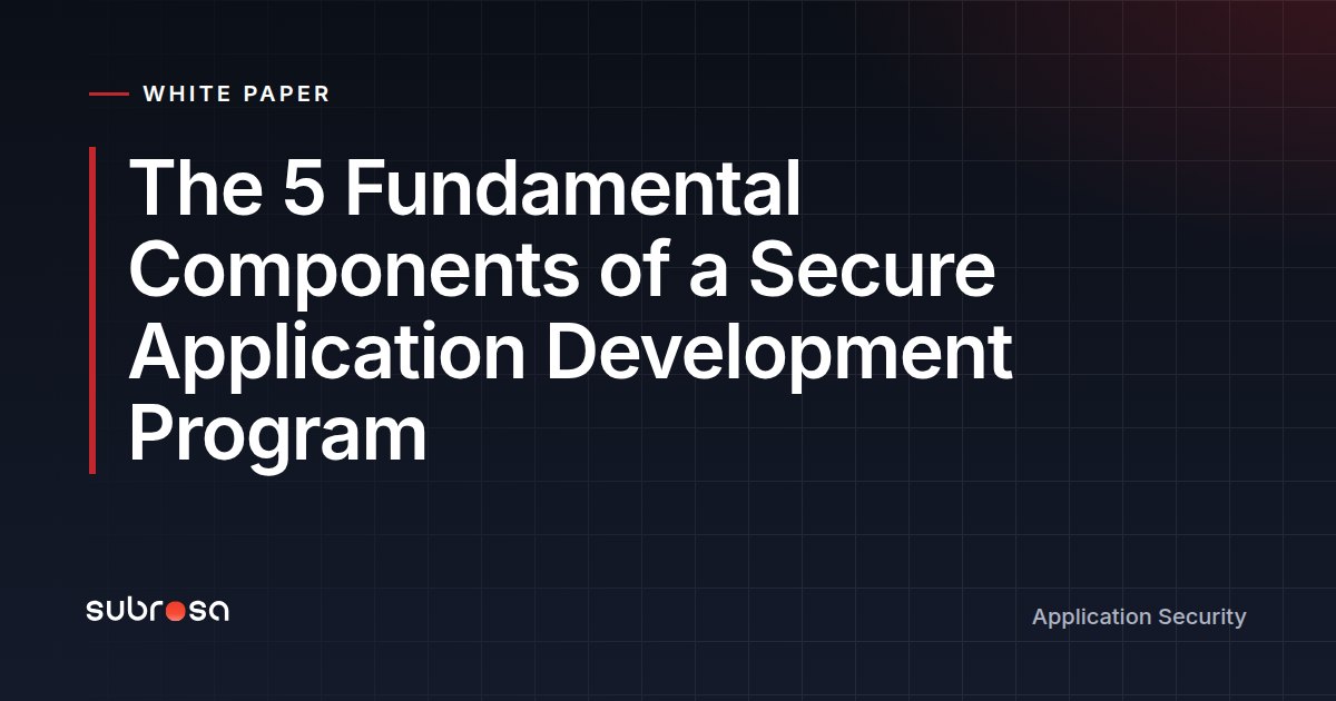 The 5 Fundamental Components of a Secure Application Development Program
